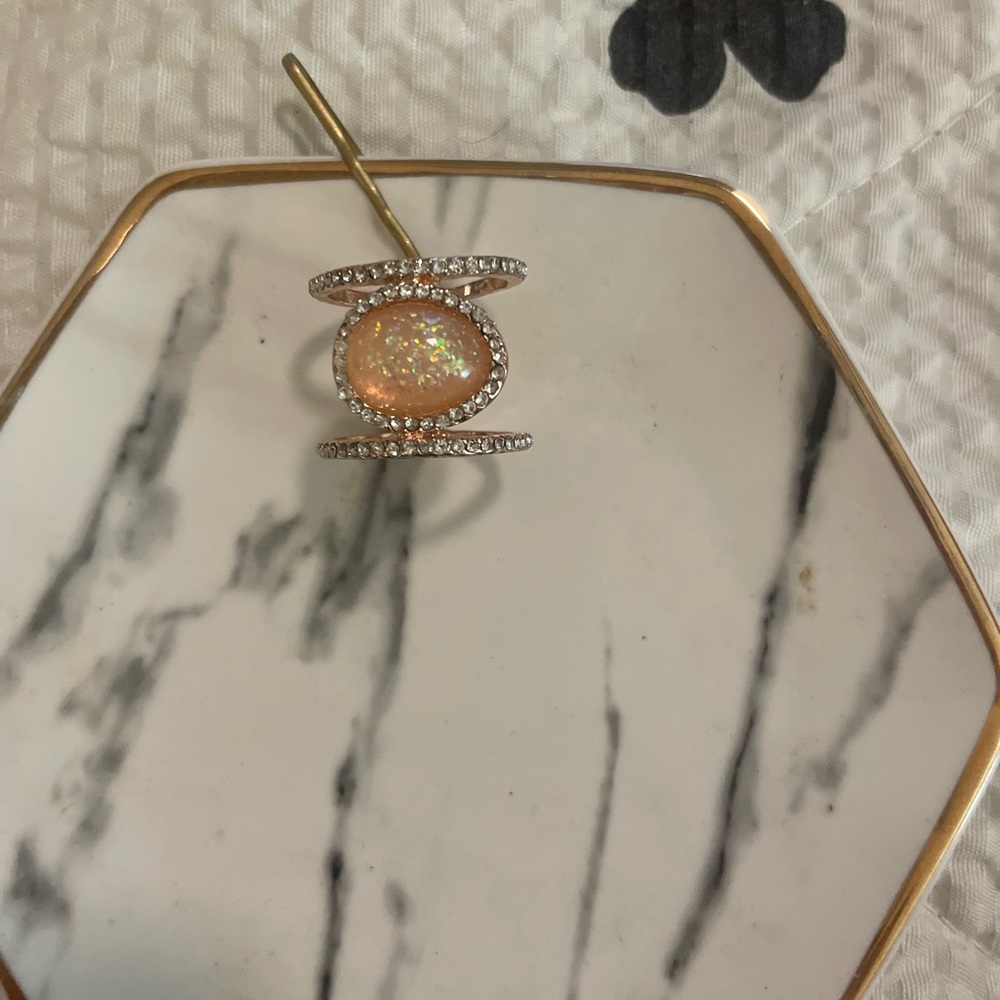Elegant Gold and Silver Opal Ring